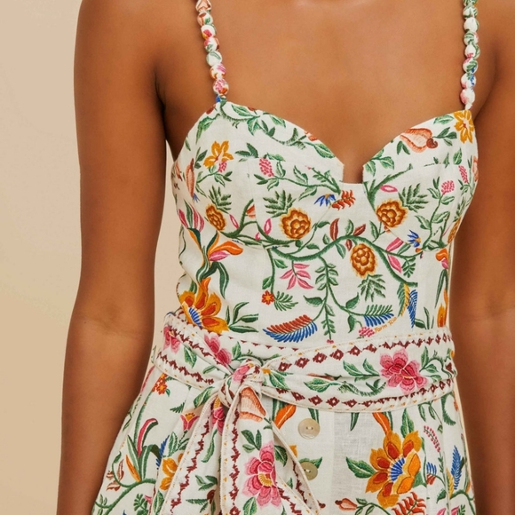 Farm Rio Linen Delicate Forest Romper - Picture 5 of 6